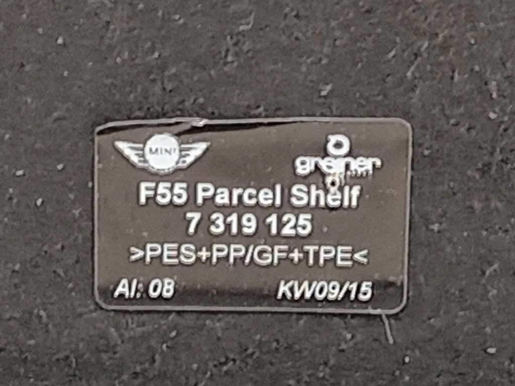 Ripiano Copertura VANO Bagagli 7319125 Mini MINI Cooper F55 2014