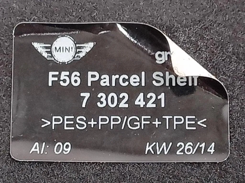 Ripiano Copertura VANO Bagagli 7302421 Mini MINI Cooper F56 2014