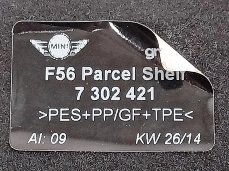 Ripiano Copertura VANO Bagagli 7302421 Mini MINI Cooper F56 2014