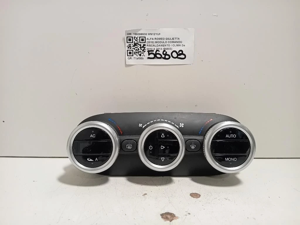 Modulo Comando Riscaldamento Clima 156099936 Alfa Romeo Giulietta 2010