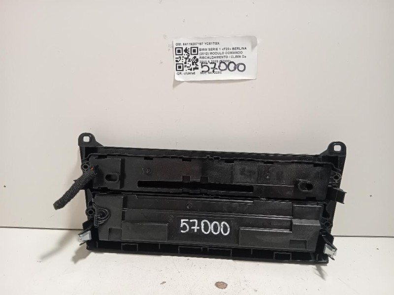 Modulo Comando Riscaldamento Clima 64119207197 Bmw Serie 1 F20 Berlina 2012