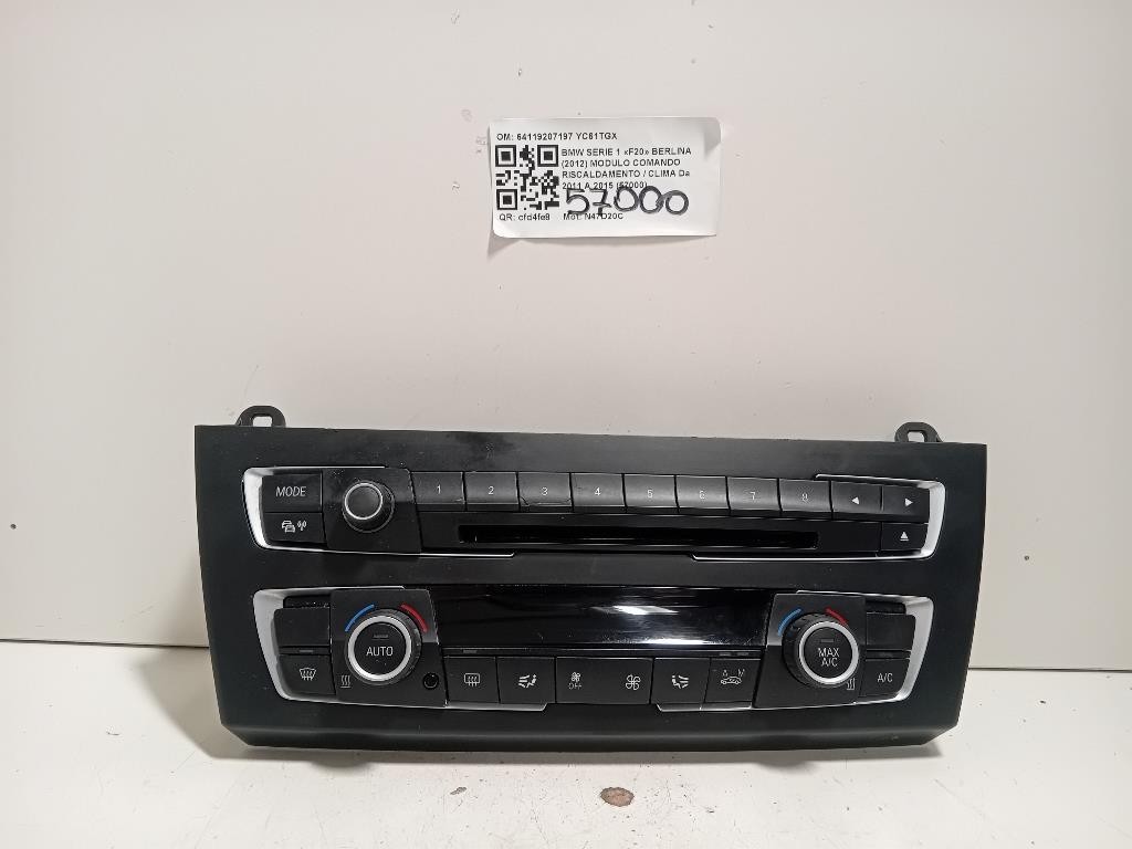 Modulo Comando Riscaldamento Clima 64119207197 Bmw Serie 1 F20 Berlina 2012