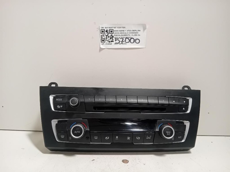 Modulo Comando Riscaldamento Clima 64119207197 Bmw Serie 1 F20 Berlina 2012