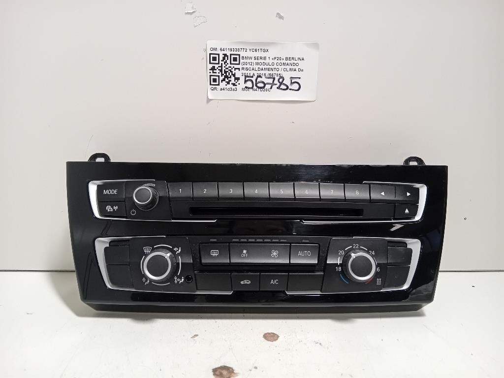 Modulo Comando Riscaldamento Clima 64119338772 Bmw Serie 1 F20 Berlina 2012