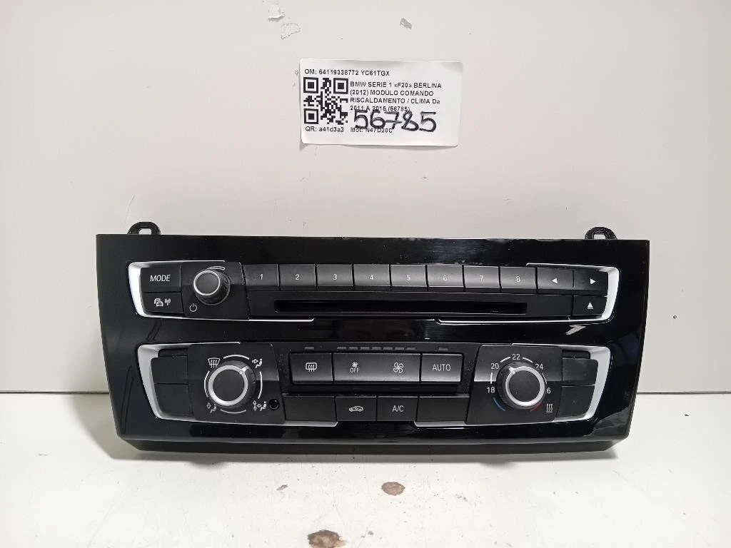 Modulo Comando Riscaldamento Clima 64119338772 Bmw Serie 1 F20 Berlina 2012