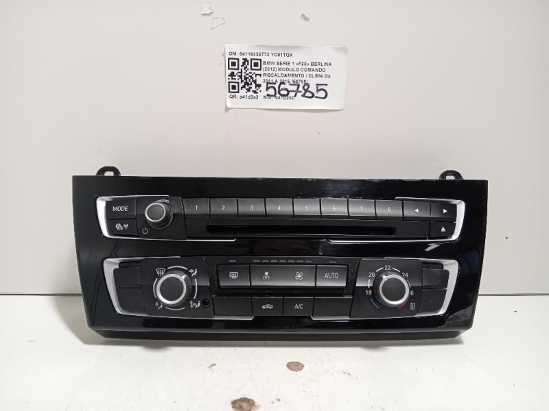 Modulo Comando Riscaldamento Clima 64119338772 Bmw Serie 1 F20 Berlina 2012