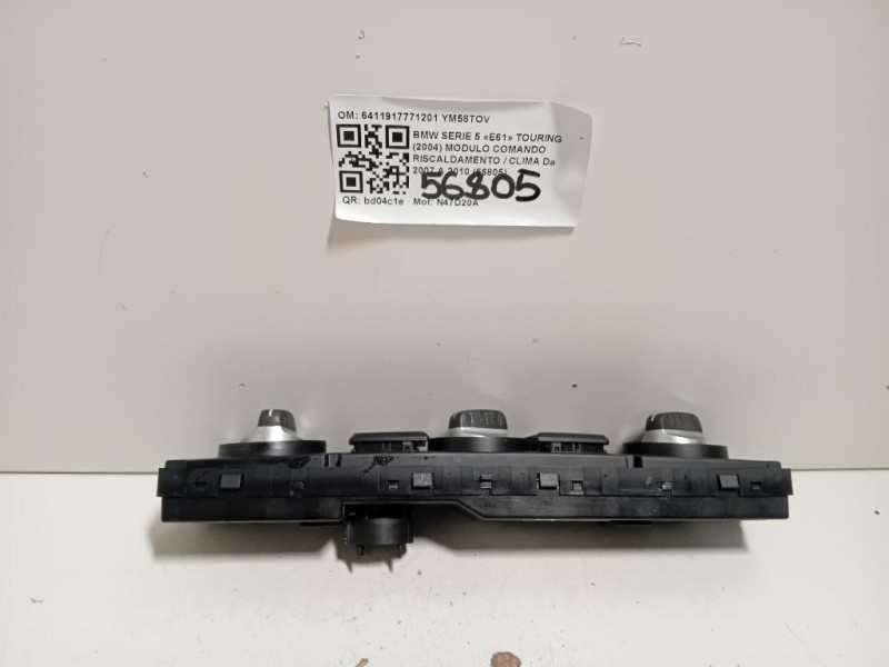 Modulo Comando Riscaldamento Clima 6411917771201 Bmw Serie 5 E61 Touring 2004