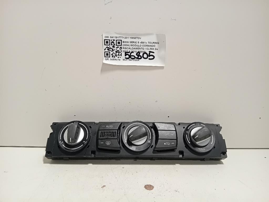 Modulo Comando Riscaldamento Clima 6411917771201 Bmw Serie 5 E61 Touring 2004