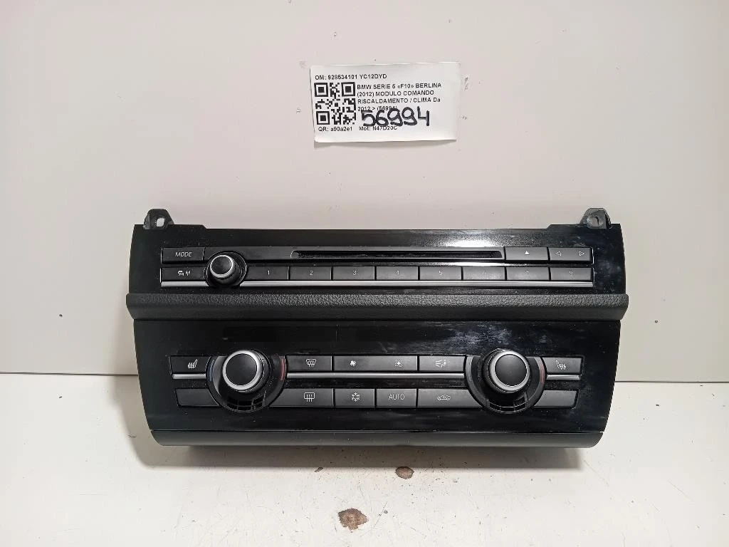 Modulo Comando Riscaldamento Clima 928534101 Bmw Serie 5 F10 Berlina 2012