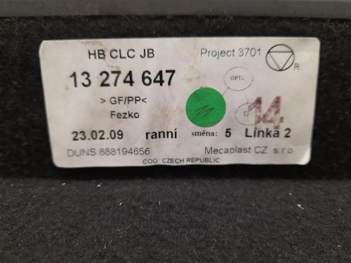 Ripiano Copertura VANO Bagagli 13274647 Opel Insignia A 2009