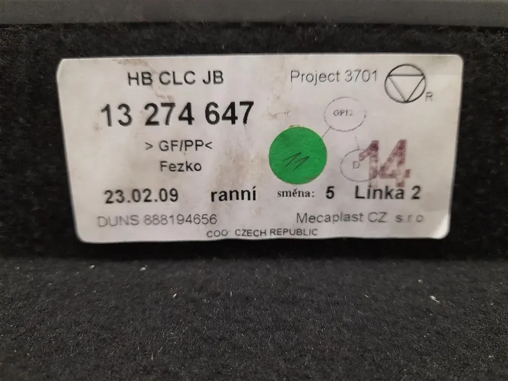 Ripiano Copertura VANO Bagagli 13274647 Opel Insignia A 2009