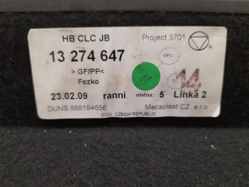 Ripiano Copertura VANO Bagagli 13274647 Opel Insignia A 2009