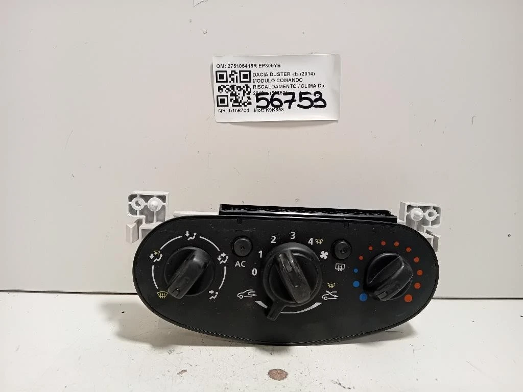 Modulo Comando Riscaldamento Clima 275105416R Dacia Duster I 2014