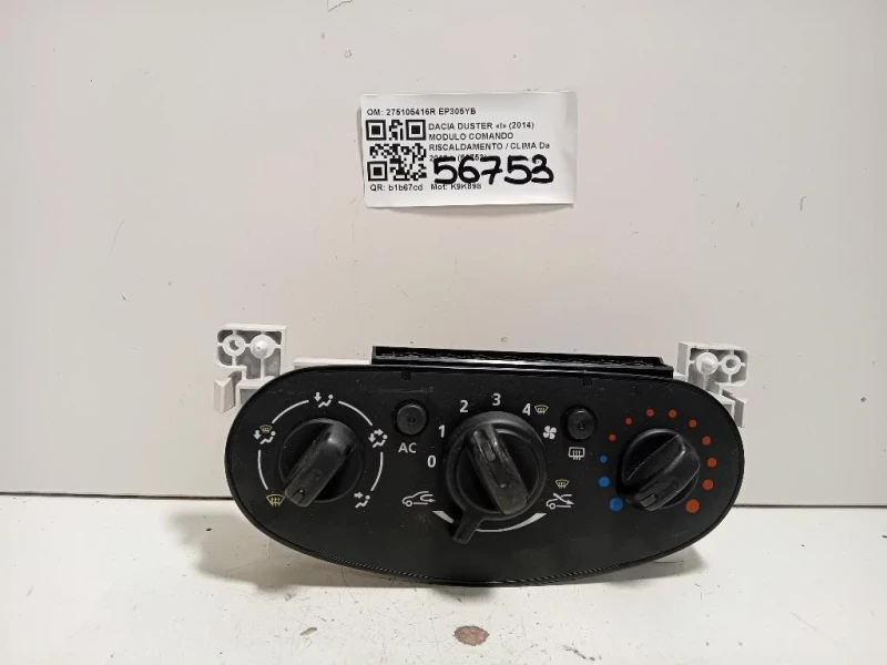 Modulo Comando Riscaldamento Clima 275105416R Dacia Duster I 2014