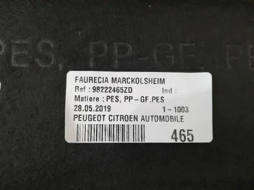 Ripiano Copertura VANO Bagagli 98222465ZD Peugeot 308 II SW 2017