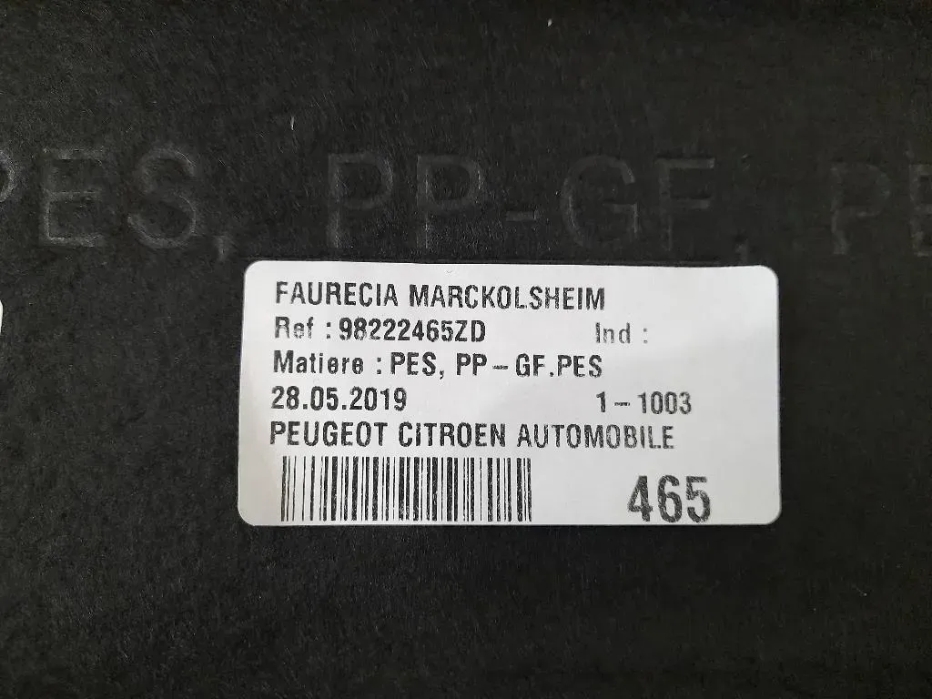 Ripiano Copertura VANO Bagagli 98222465ZD Peugeot 308 II SW 2017