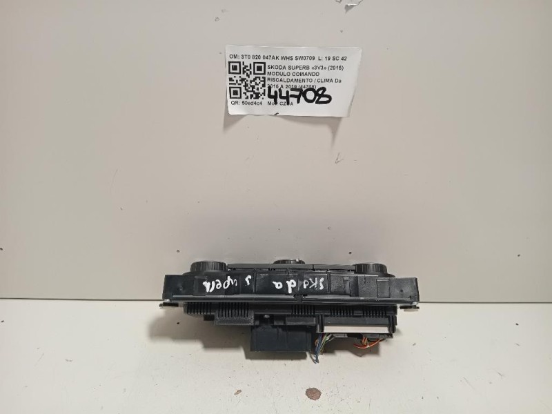 Modulo Comando Riscaldamento Clima 3T0 820 047AK WHS SW0709 Skoda Superb 3V3 2015