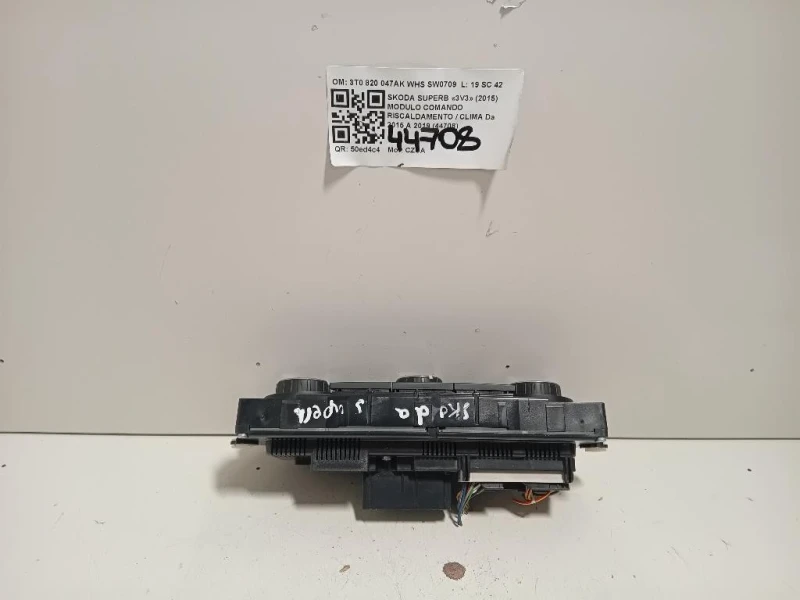 Modulo Comando Riscaldamento Clima 3T0 820 047AK WHS SW0709 Skoda Superb 3V3 2015