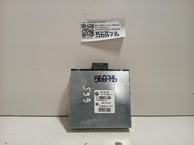 Modulo Convertitore DI Tensione 61429251984 Bmw Serie 5 F10 Berlina 2012
