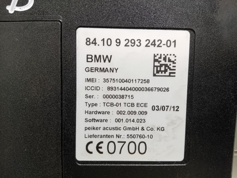 Modulo Telematico 84109293242 Bmw Serie 1 F20 Berlina 2015