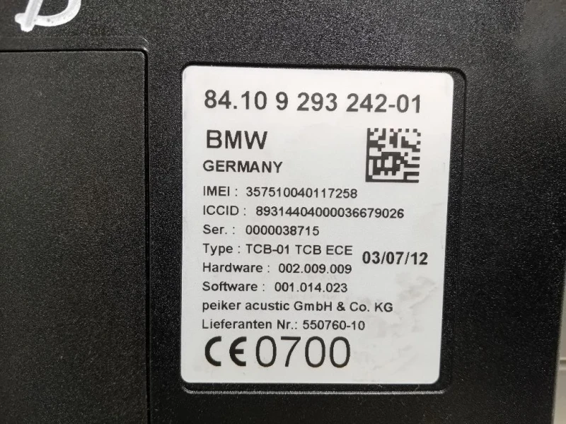 Modulo Telematico 84109293242 Bmw Serie 1 F20 Berlina 2015