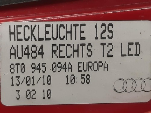 Fanale INT POST DX 8T0945094A Audi A5 8T3 2008