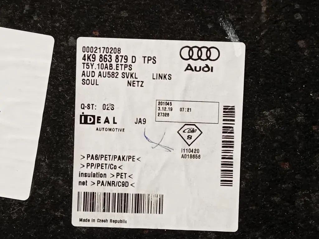 Rivestimento Bagagliaio Antint SX 4K9 863 879 D Audi A6 4a5c8 Avant 2018