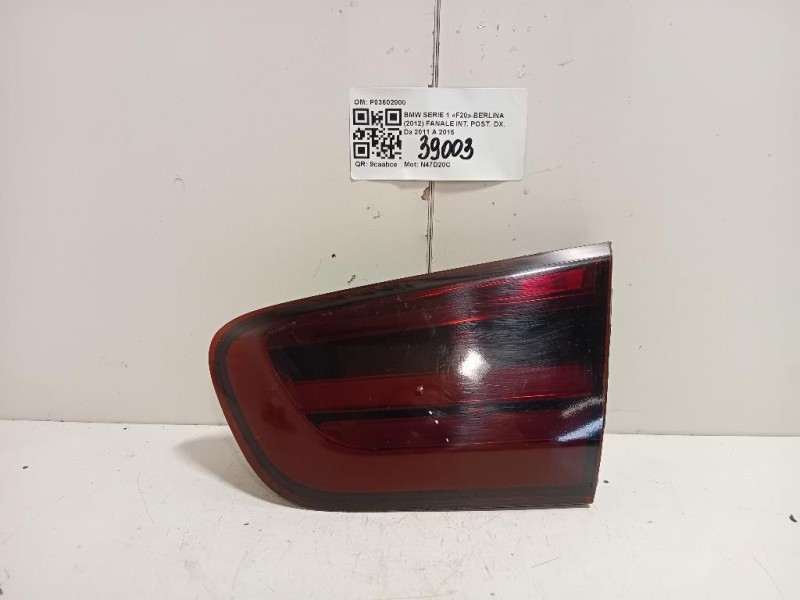 Fanale INT POST DX P03602000 Bmw Serie 1 F20 Berlina 2012