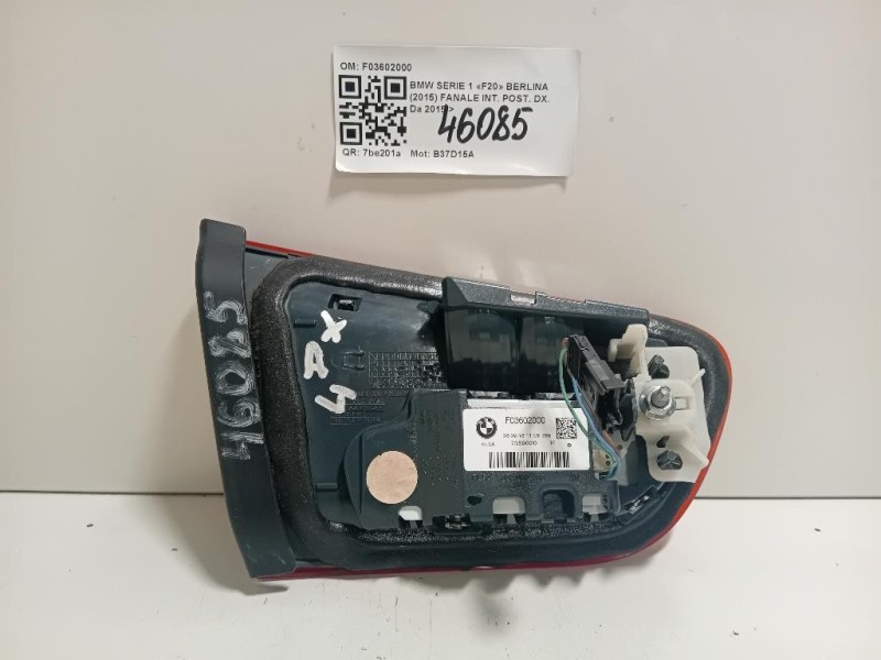 Fanale INT POST DX F03602000 Bmw Serie 1 F20 Berlina 2015
