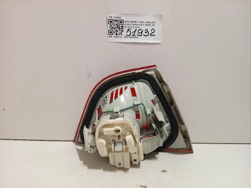 Fanale INT POST DX 218402 Bmw Serie 3 E90 Berlina 2005