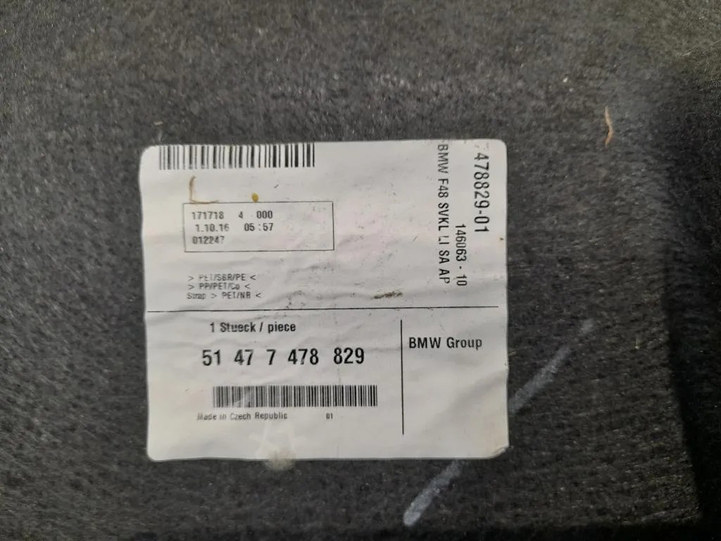 Rivestimento Interno Bagagliaio SX 51477478829 Bmw X1 F48 2015