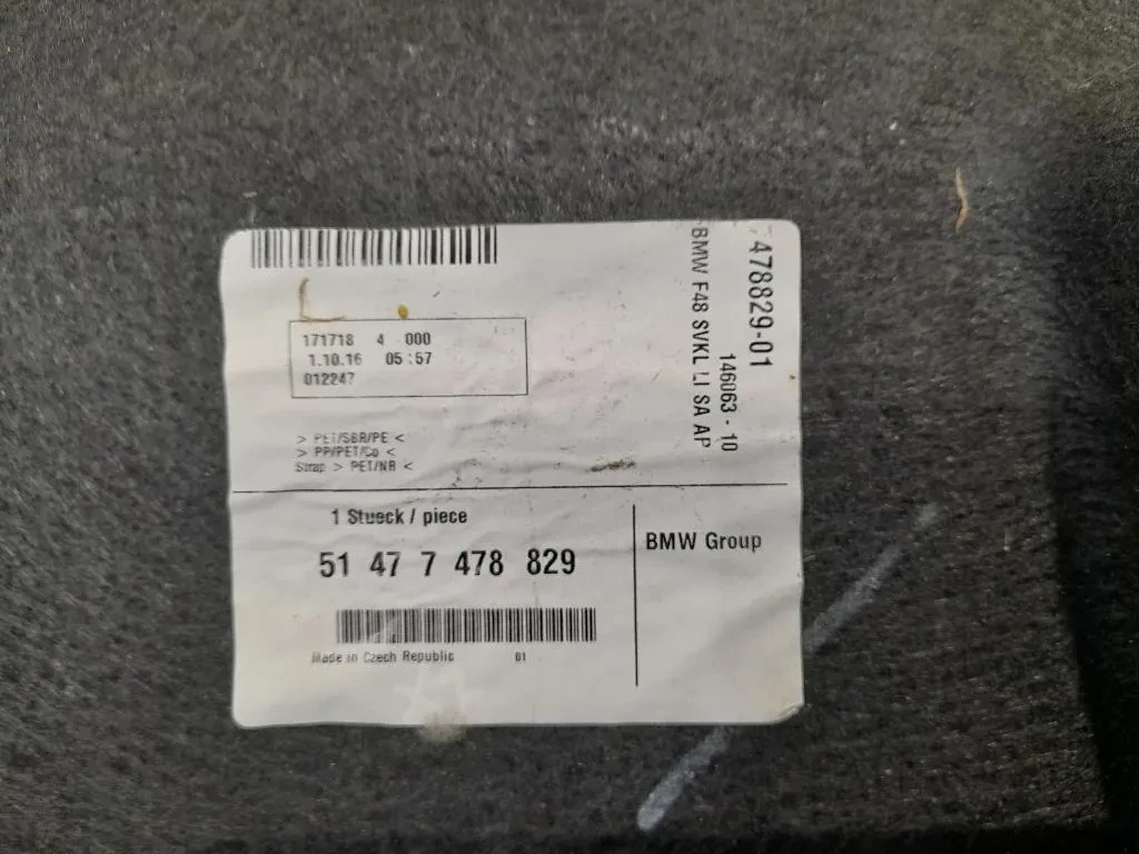 Rivestimento Interno Bagagliaio SX 51477478829 Bmw X1 F48 2015