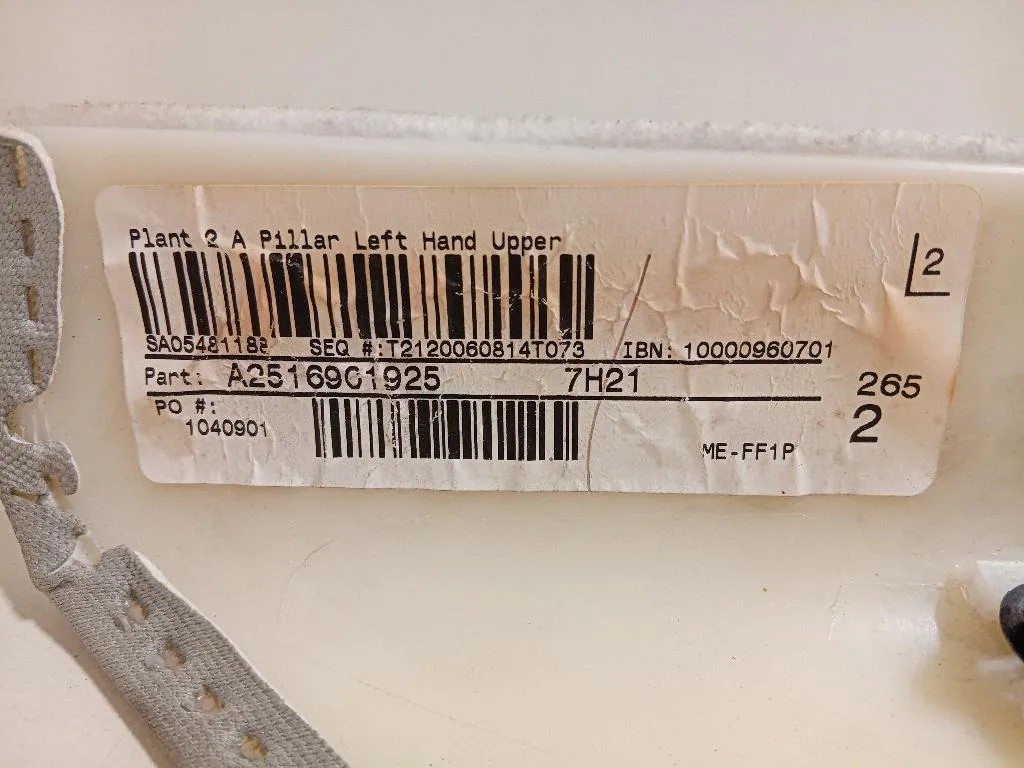 Rivestimento Interno Montante Parabrezza SX A2516902025 Mercedes Classe R W251 2006