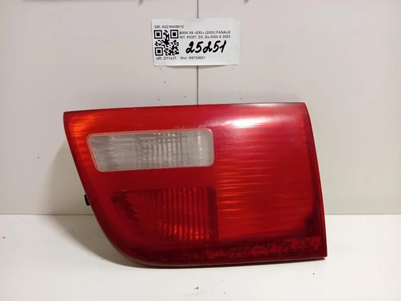 Fanale INT POST DX 63218409012 Bmw X5 E53 2000