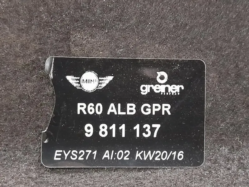 Rivestimento VANO Bagagliaio POST 9811137 Mini Countryman ONE R60 2010