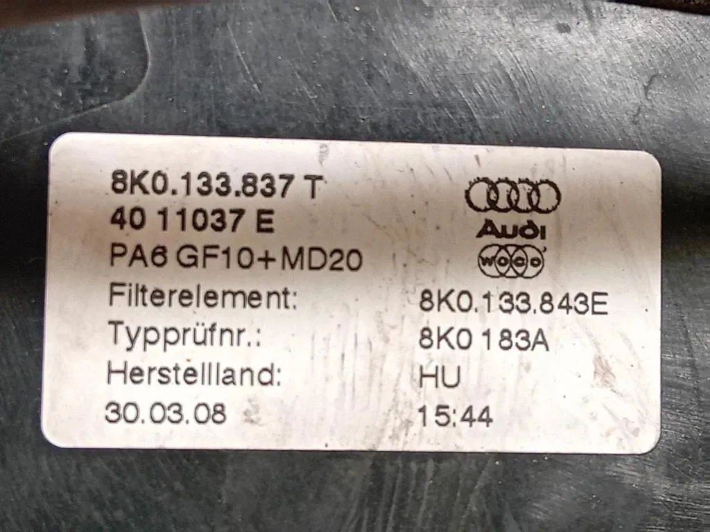 Scatola Filtro ARIA 8K0 133 837 T Audi A4 8K2 2012