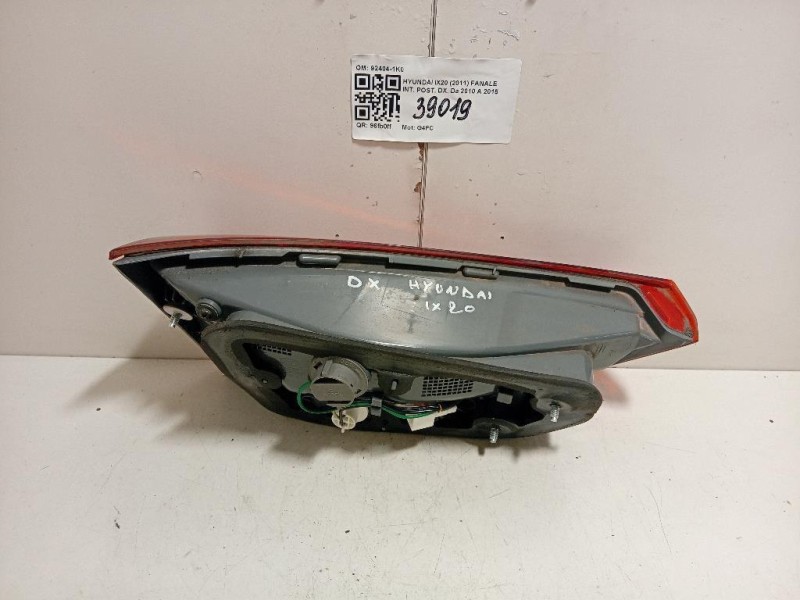 Fanale INT POST DX 92404-1K0 Hyundai IX20 2011