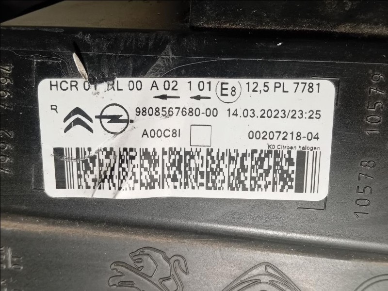 Proiettore ANT DX 9808567680 Opel Vivaro C 2019