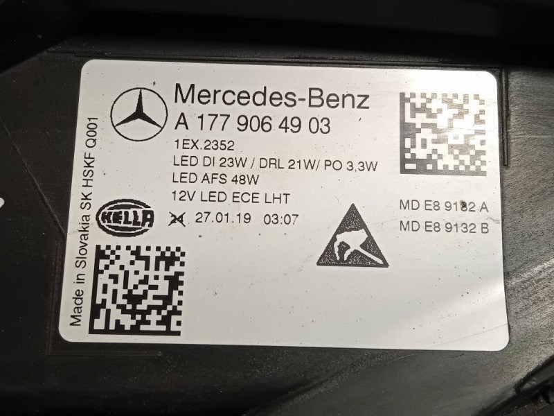 Proiettore ANT SX A1779064903 Mercedes Classe A W177 2018
