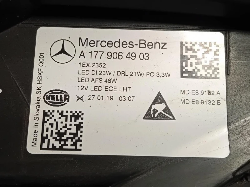 Proiettore ANT SX A1779064903 Mercedes Classe A W177 2018