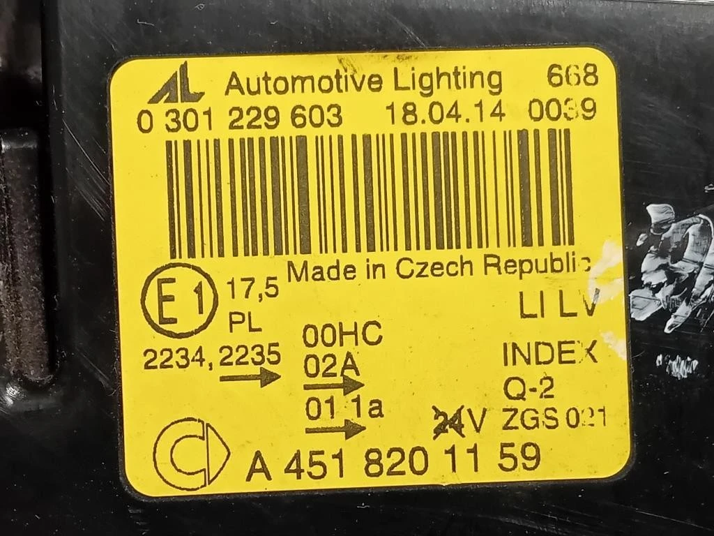 Proiettore ANT SX A4518201159 Smart Fortwo Cabrio 451 2010