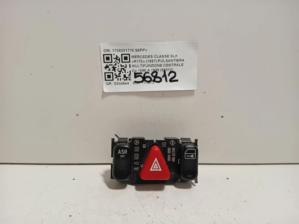 Pulsantiera Multifunzione Centrale 1708201710 Mercedes Classe SLK R170 1997