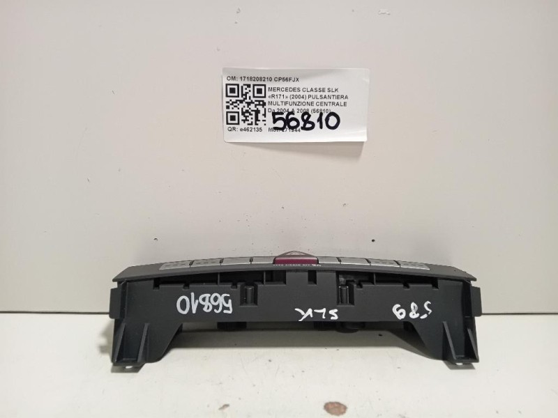 Pulsantiera Multifunzione Centrale 1718208210 Mercedes Classe SLK R171 2004