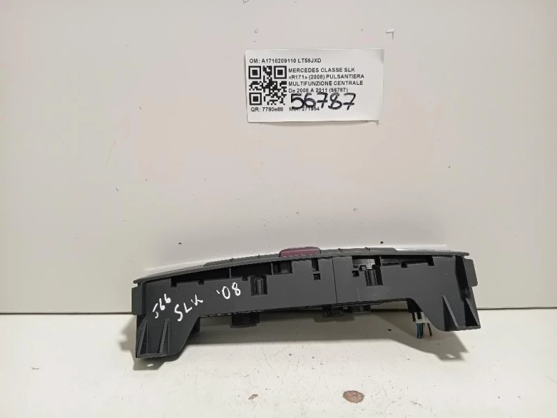 Pulsantiera Multifunzione Centrale A1718209110 Mercedes Classe SLK R171 2008