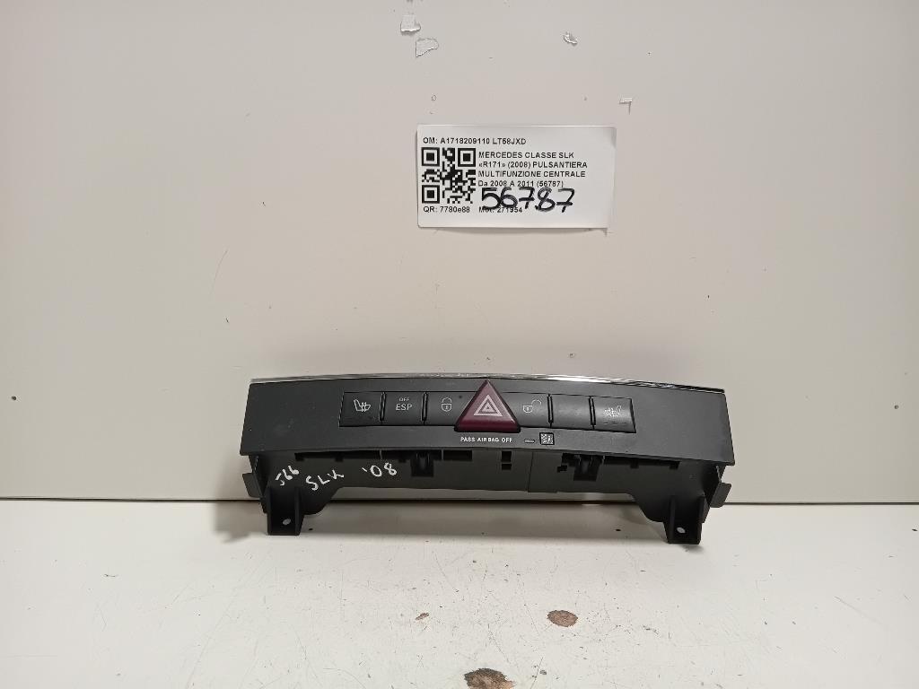 Pulsantiera Multifunzione Centrale A1718209110 Mercedes Classe SLK R171 2008