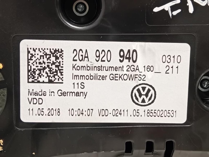 Quadro Strumenti 2GA920940 Volkswagen T-roc 2017