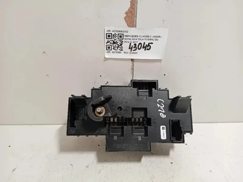Scatola Fusibili A2229063202 Mercedes Classe C W205 2014