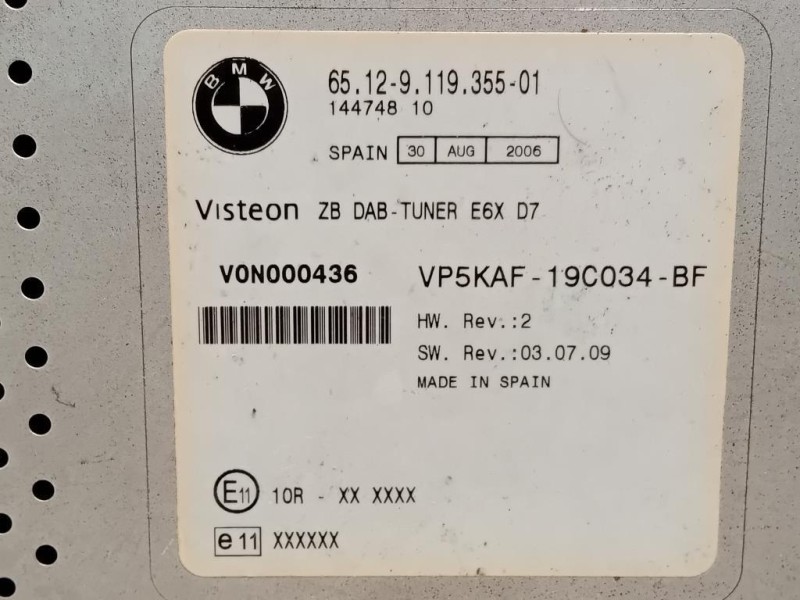Ricevitore Radio Telecomando 65129119355 Bmw Serie 5 E60 Berlina 2004