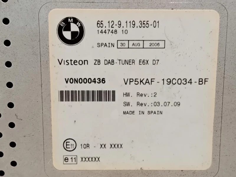 Ricevitore Radio Telecomando 65129119355 Bmw Serie 5 E60 Berlina 2004