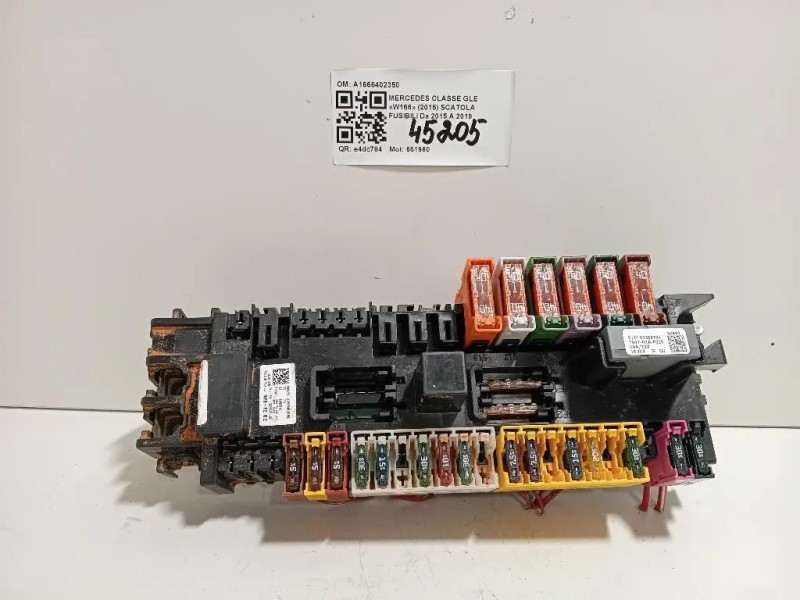 Scatola Fusibili A1665402350 Mercedes Classe GLE W166 2015